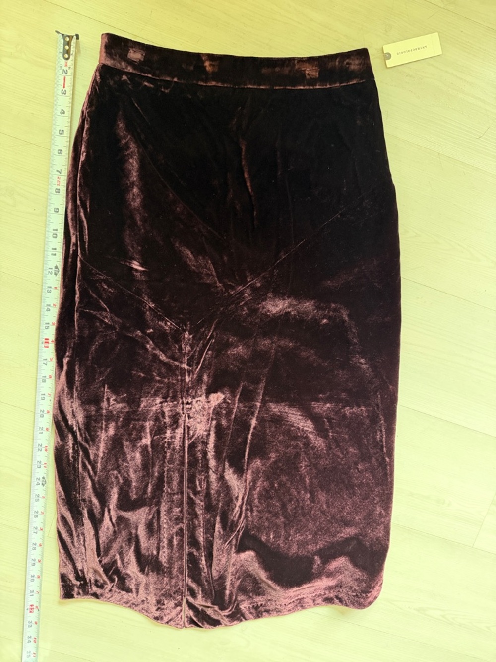 Maeve Velvet Pencil Skirt in Dark Burgundy